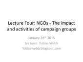 Lecture Four - Campaigning NGOs, their role and trends for business 