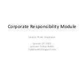 Lecture three -  Engaging Employees in CR and Sustainability