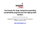 Stakeholder engagement - ten lessons