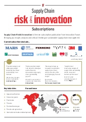 Supply Chain Risk & Innovation brochure