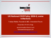 UK National CSR Policy 2006-9, Some Reflections 